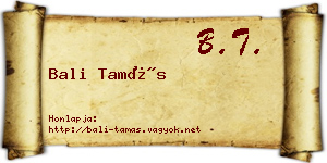 Bali Tamás névjegykártya